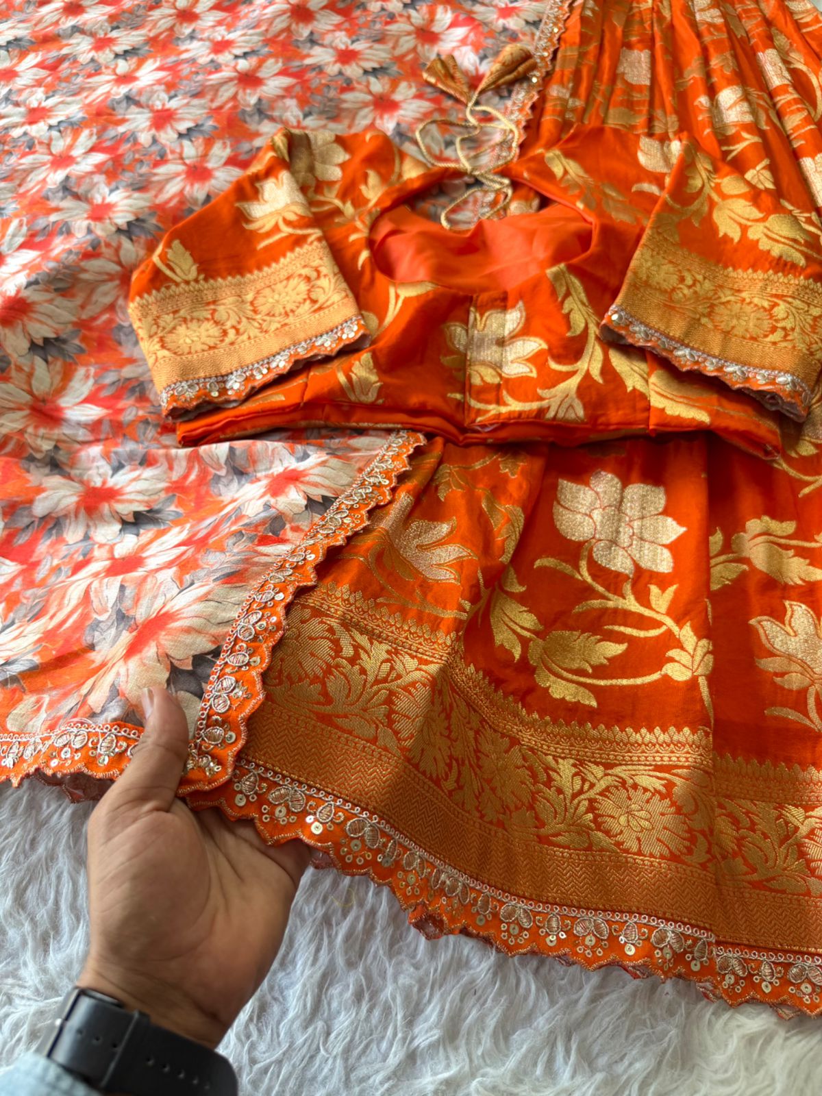 Soft Khadi crepe Designer Lehenga
