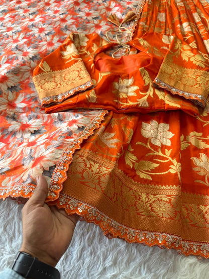Soft Khadi crepe Designer Lehenga