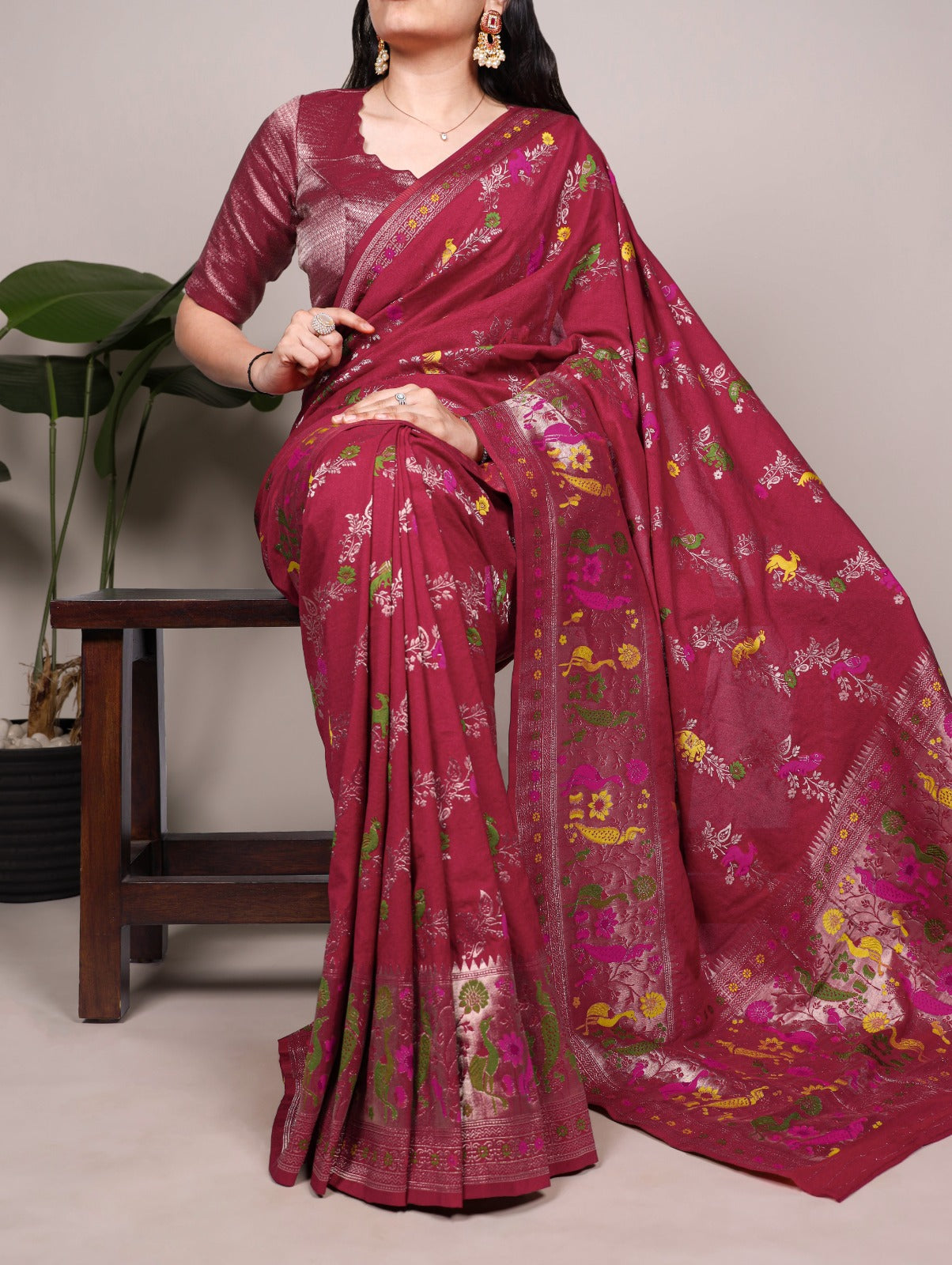 Vintage weaving stylish traditional saree