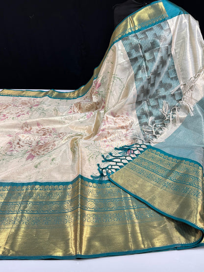 Banarasi Tiuuse Hand painted Classic sarees