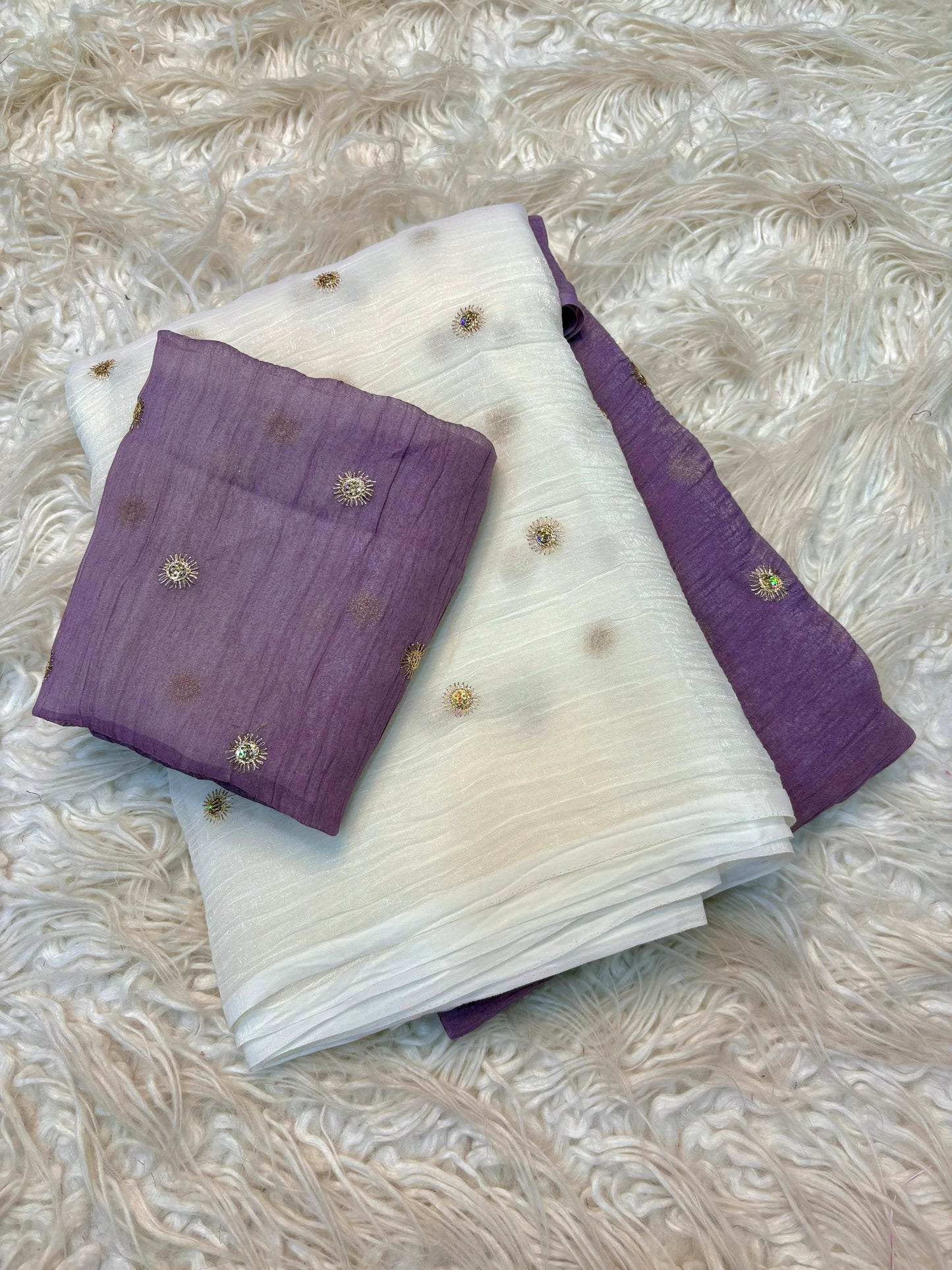 Duel shade crunchy crush butties sarees