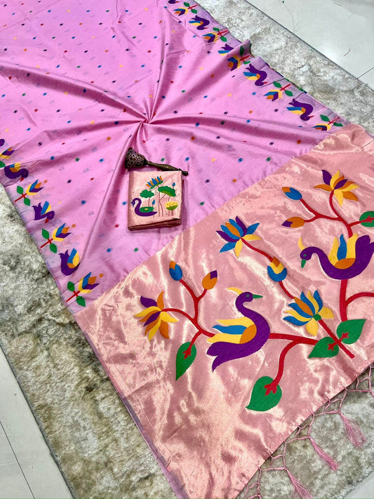 Khadi row silk vintage style zari saree