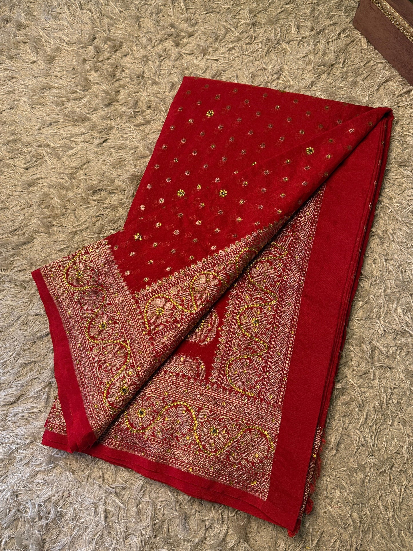 Semi pattu style semi Khadi Kayan Georgette saree
