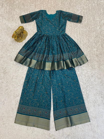 Peplum kurti flowy palazzo co-ord sets