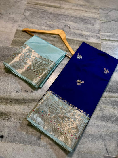 Banarasi katan top colours soft fab sarees