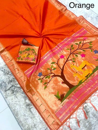 Budget paithani rich zari classic sarees