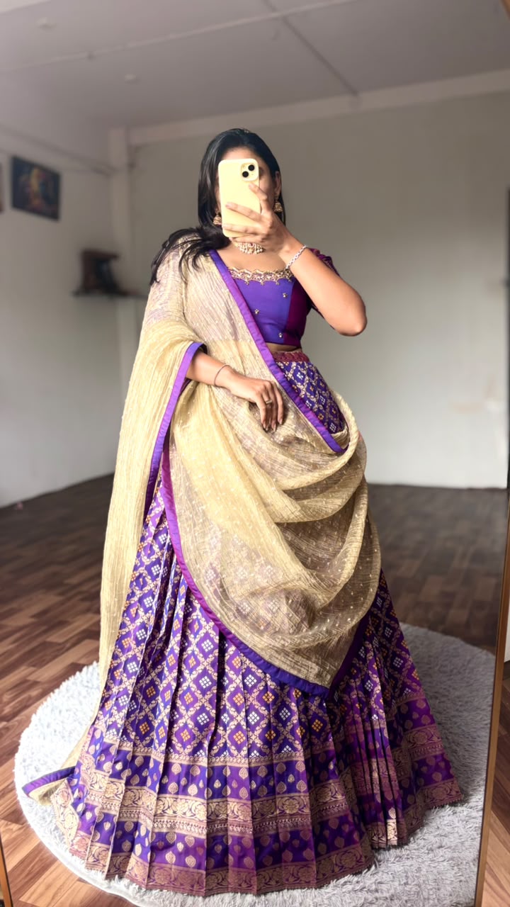 Maggam work indo western style lehenga