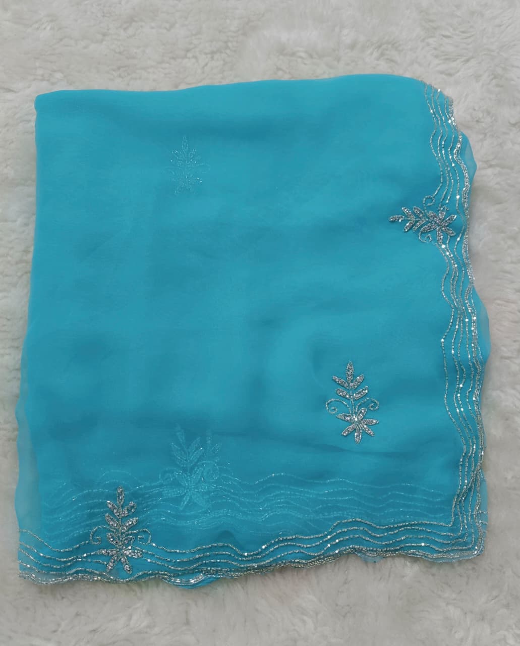 Georgette fancy kardhana trending work sarees