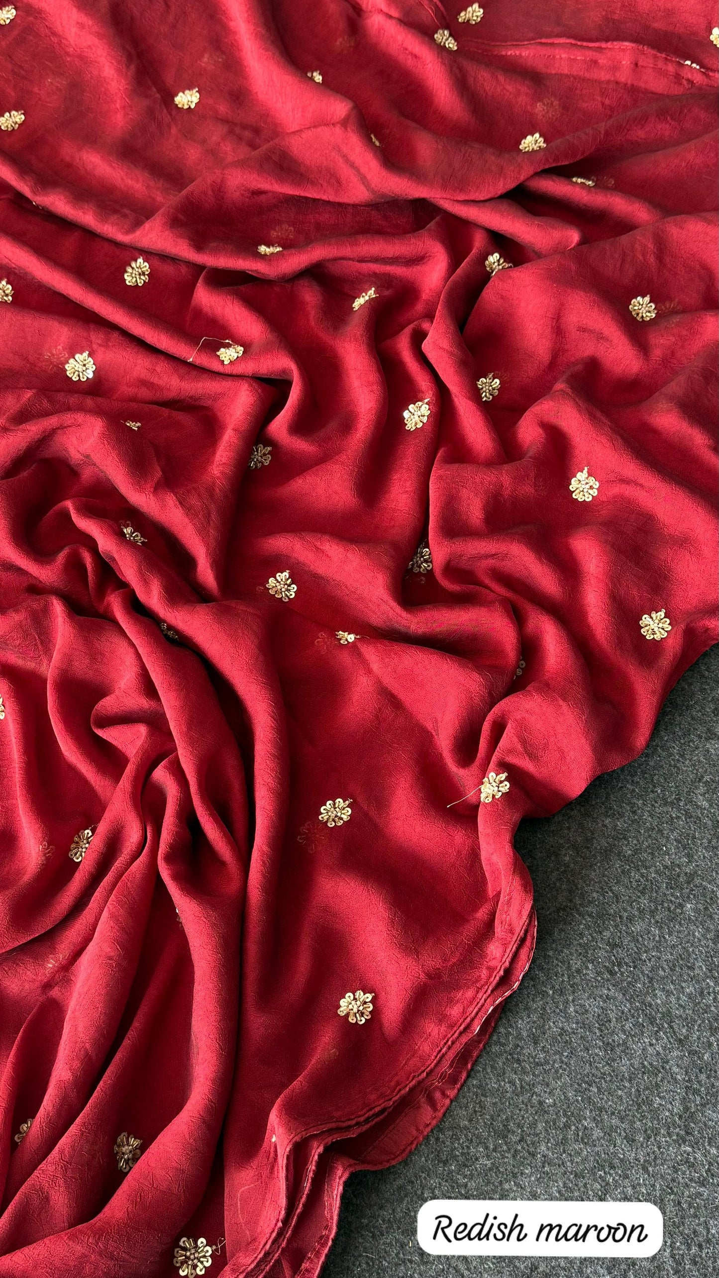 Premium crush carry free beads embroidery budget saree