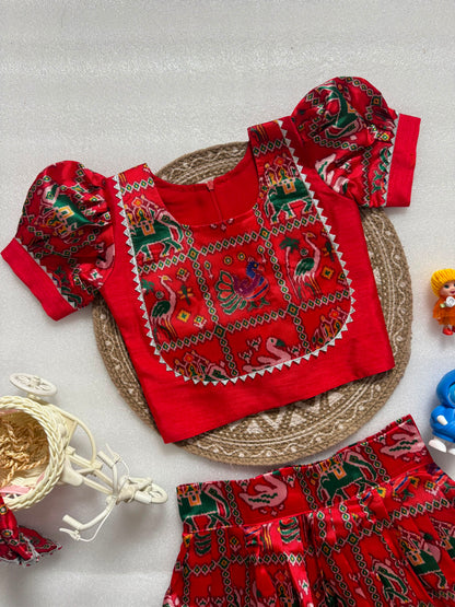 Trending Patola Series Kids cute  choli  sets