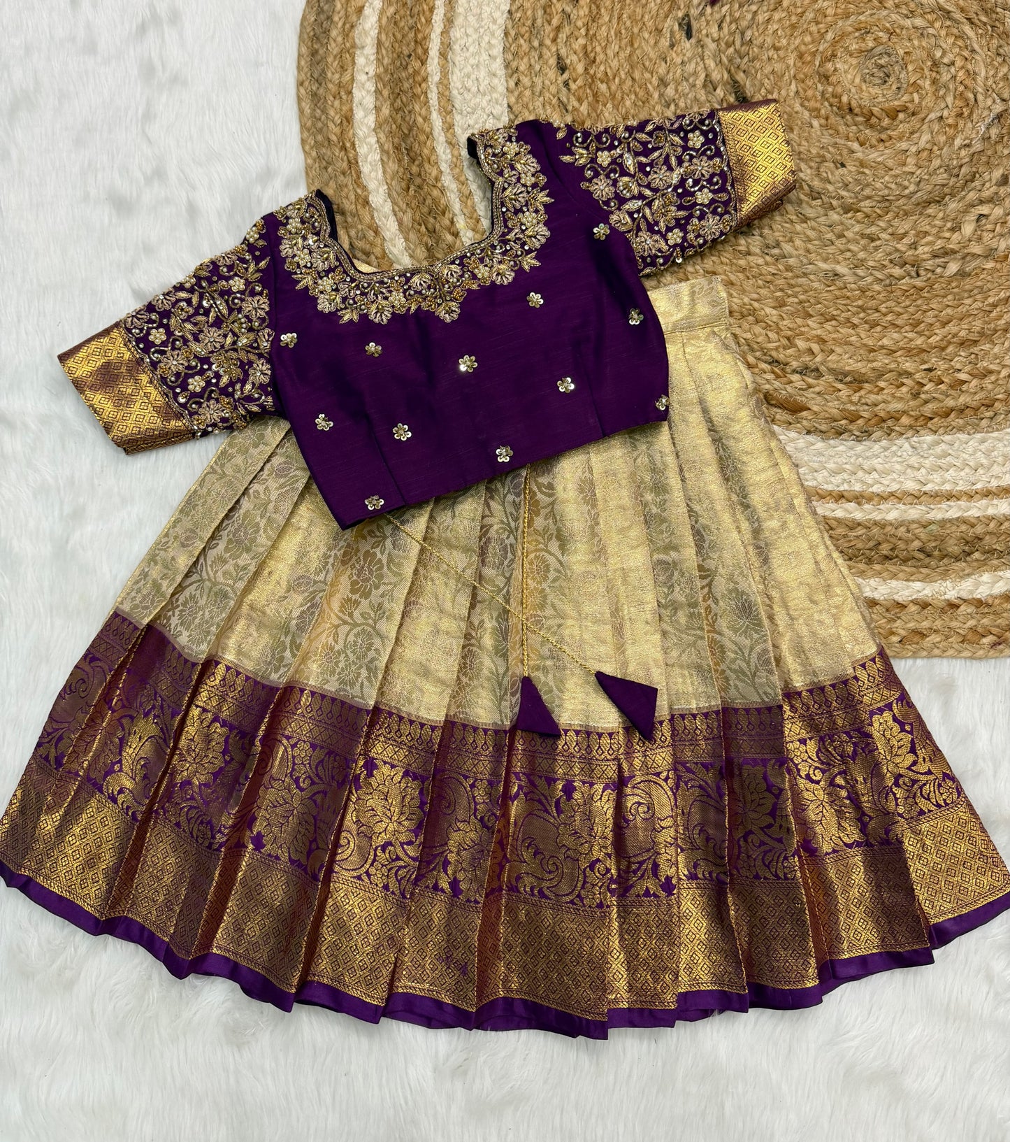 FAMILY COMBO MATCHING ETHNIC COLLECTION  CUTE LEHENGA SET WITH BOY KURTA SET