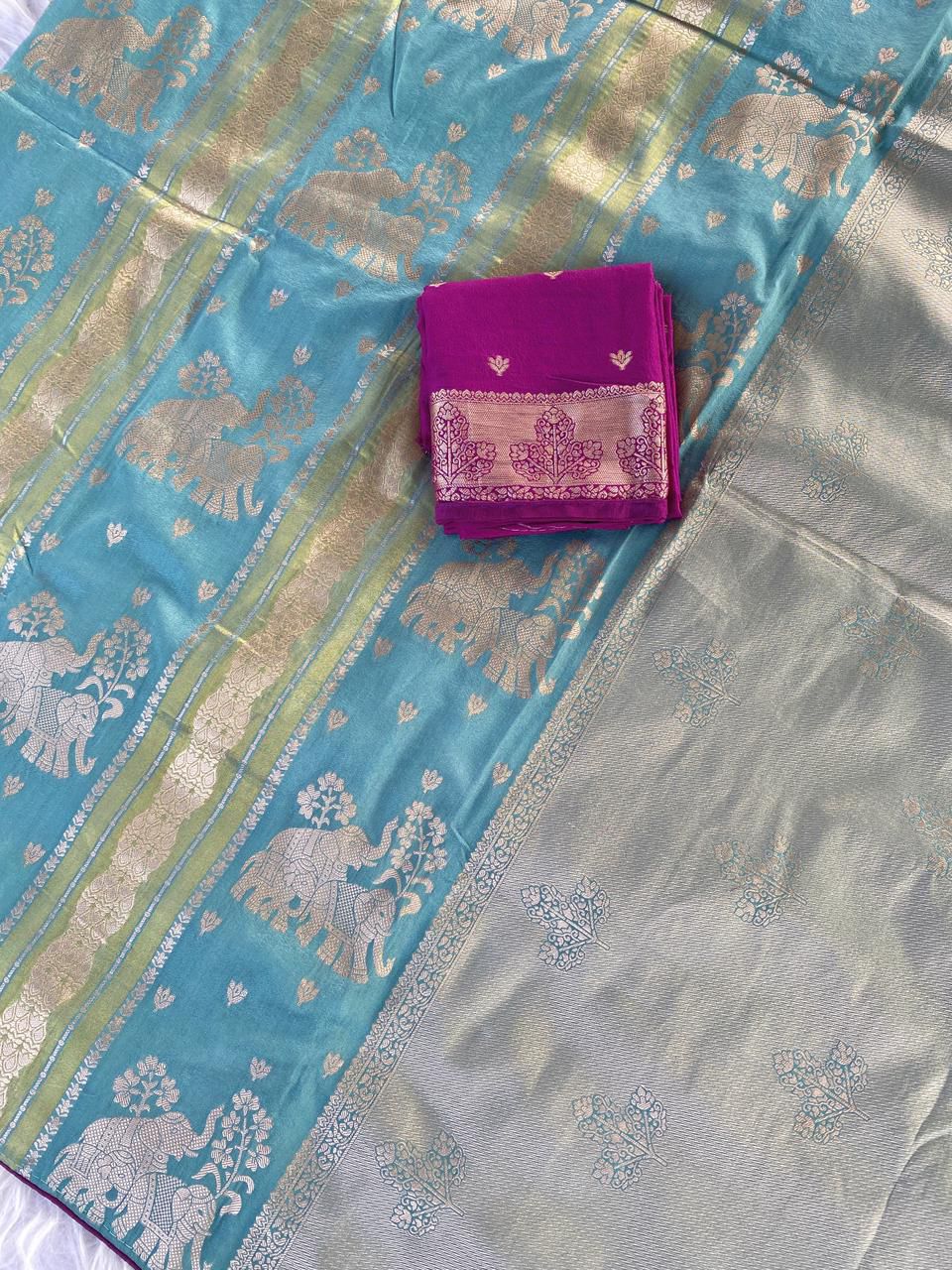 Semi  pattu Kanchipuram Dola silk weaving Sarees