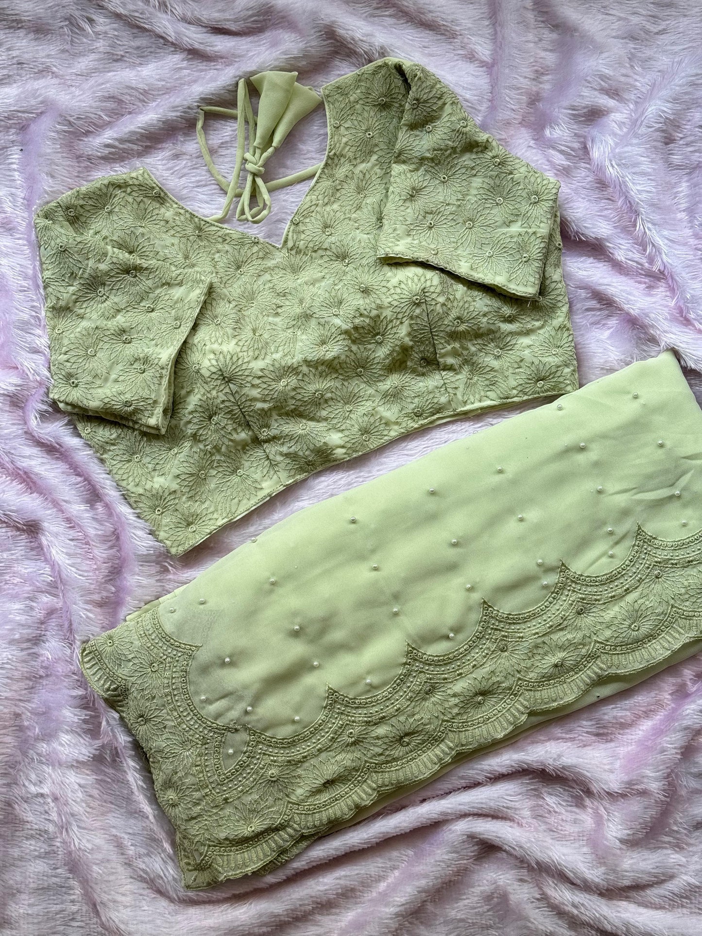 Samantha mam inspired pastel green soft georgette trendy saree