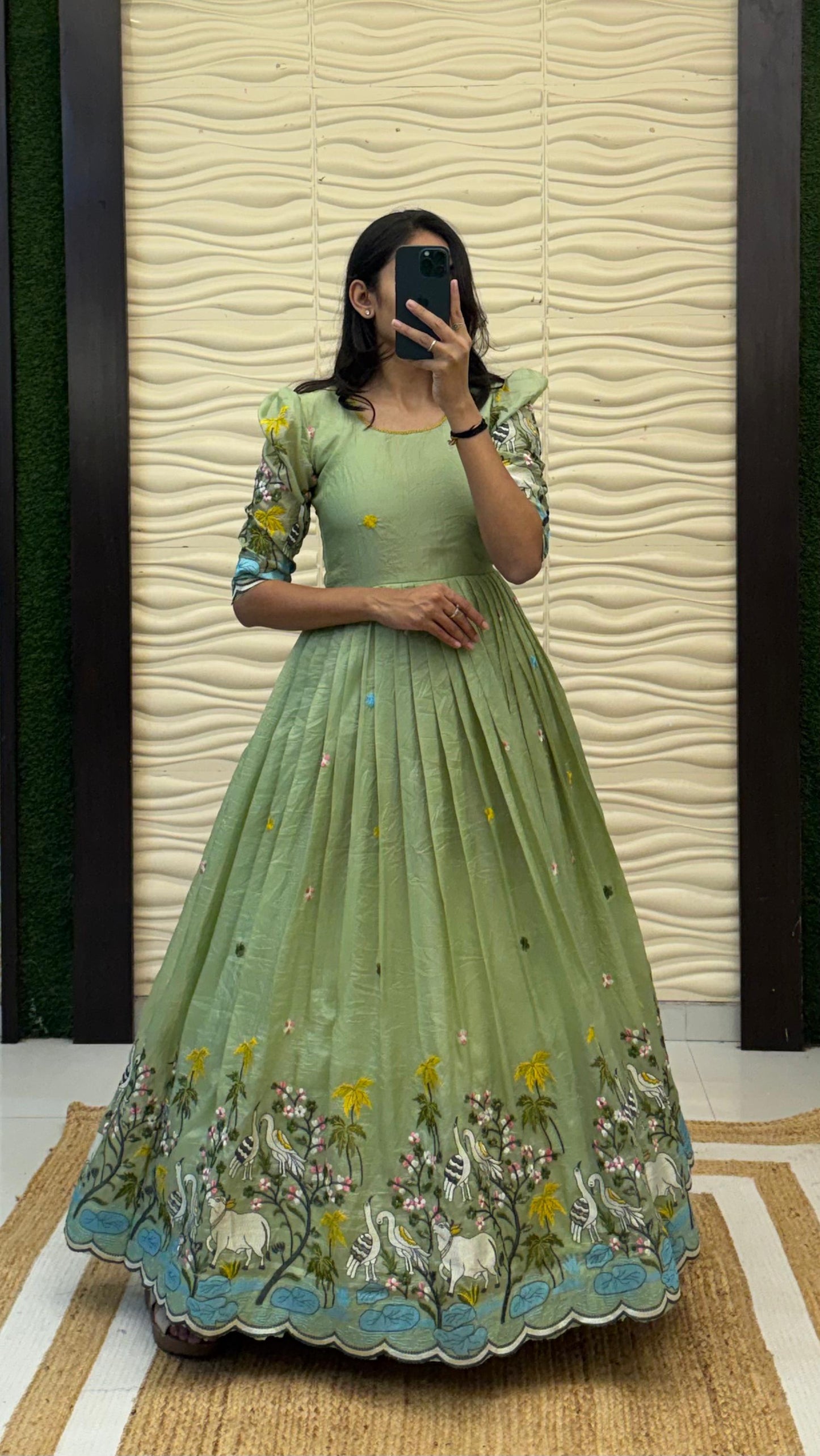 Soft crush pichwai classic gowns