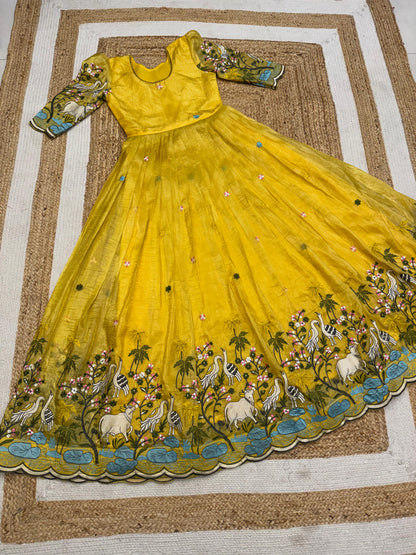 Soft crush pichwai classic gowns