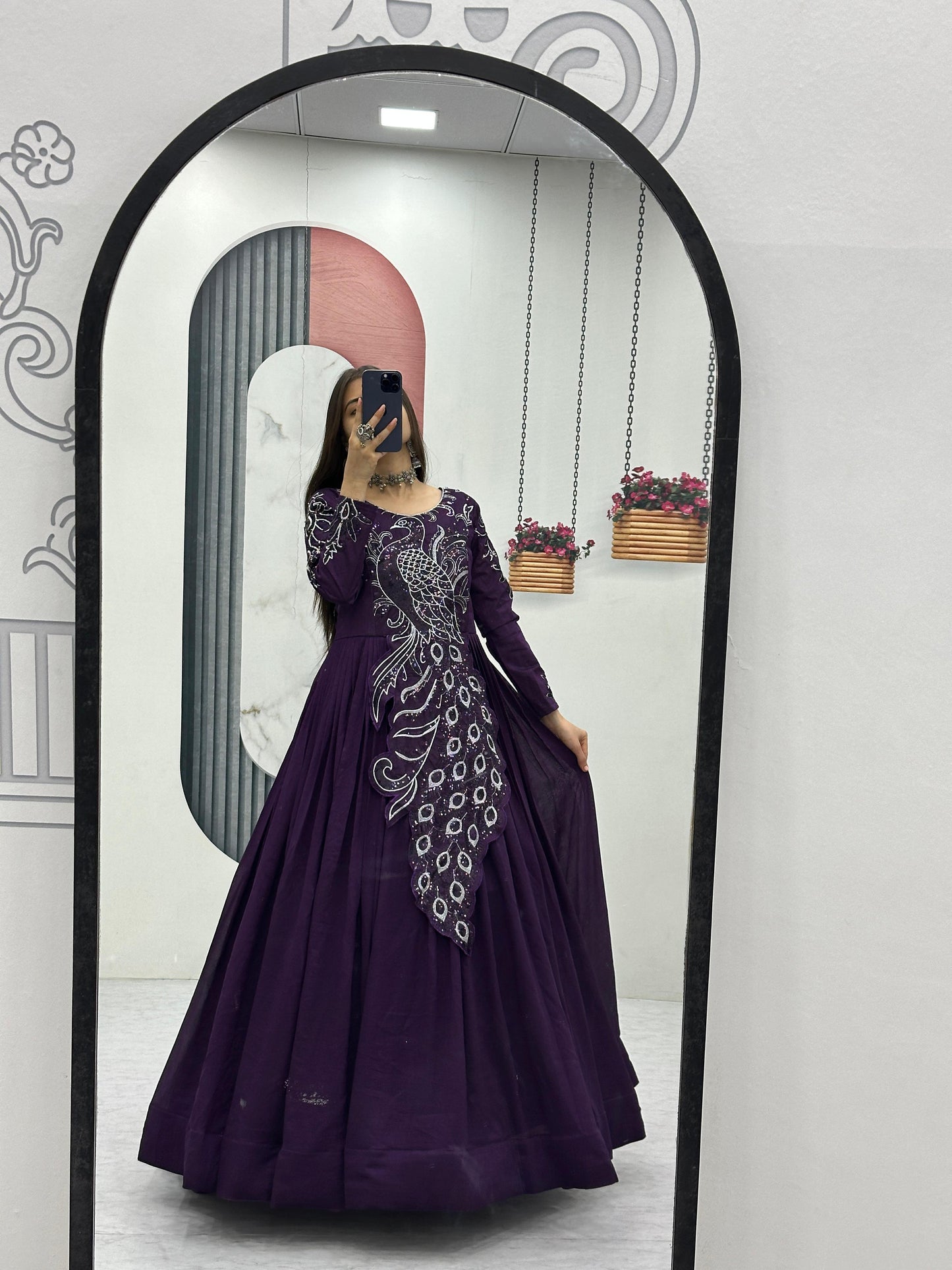 Big boss tanuja peacock long gown