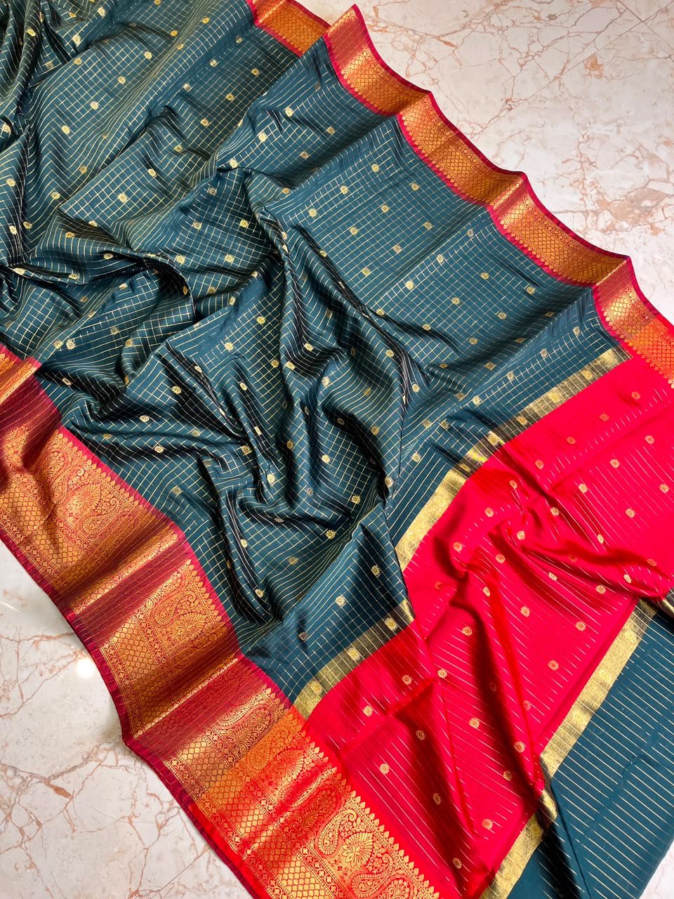 Banarasi Gadwal soft silk saree