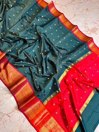 Banarasi Gadwal soft silk saree