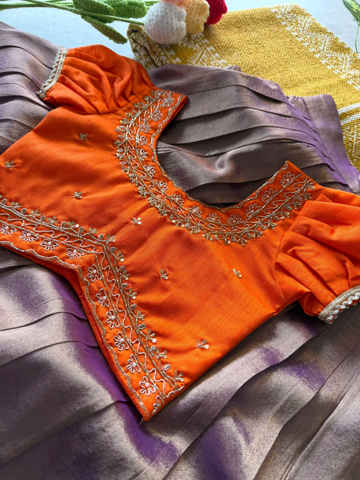 Kanjivaram Maggam Kids Dress Cute Sets