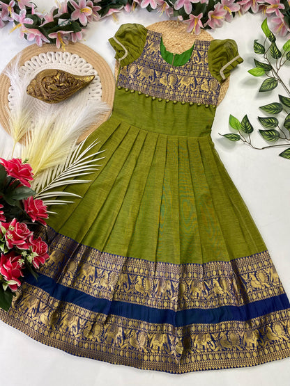 Kids Narayapet silk pattu gowns