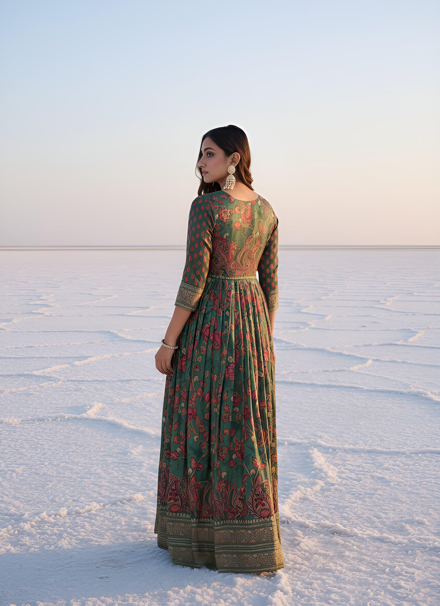 Kalamkari Print Anarkali Gowns