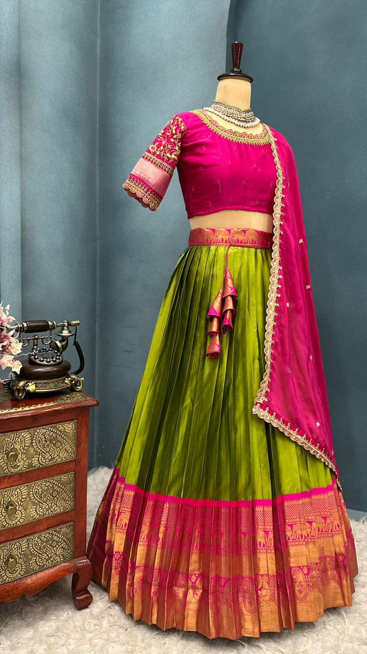 Desginer Kanjivaram Silk work Lehenga ✨