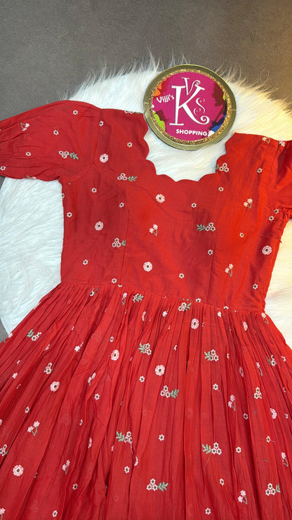 Pure mull Chanderi cotton cafe gowns