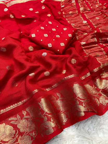 Kota doriya Rose trending traditional saree