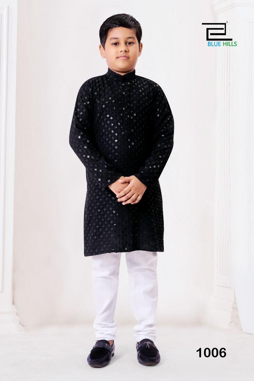 Kid boys chikankari  work  kurta sets