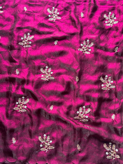 Stitched blouse saree-Soft space silk Saree