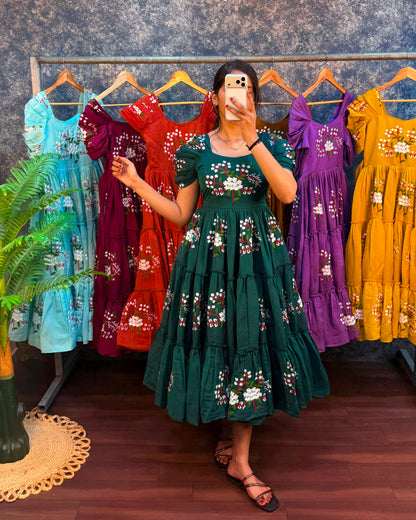 South mull cotton embroidery cafe gowns