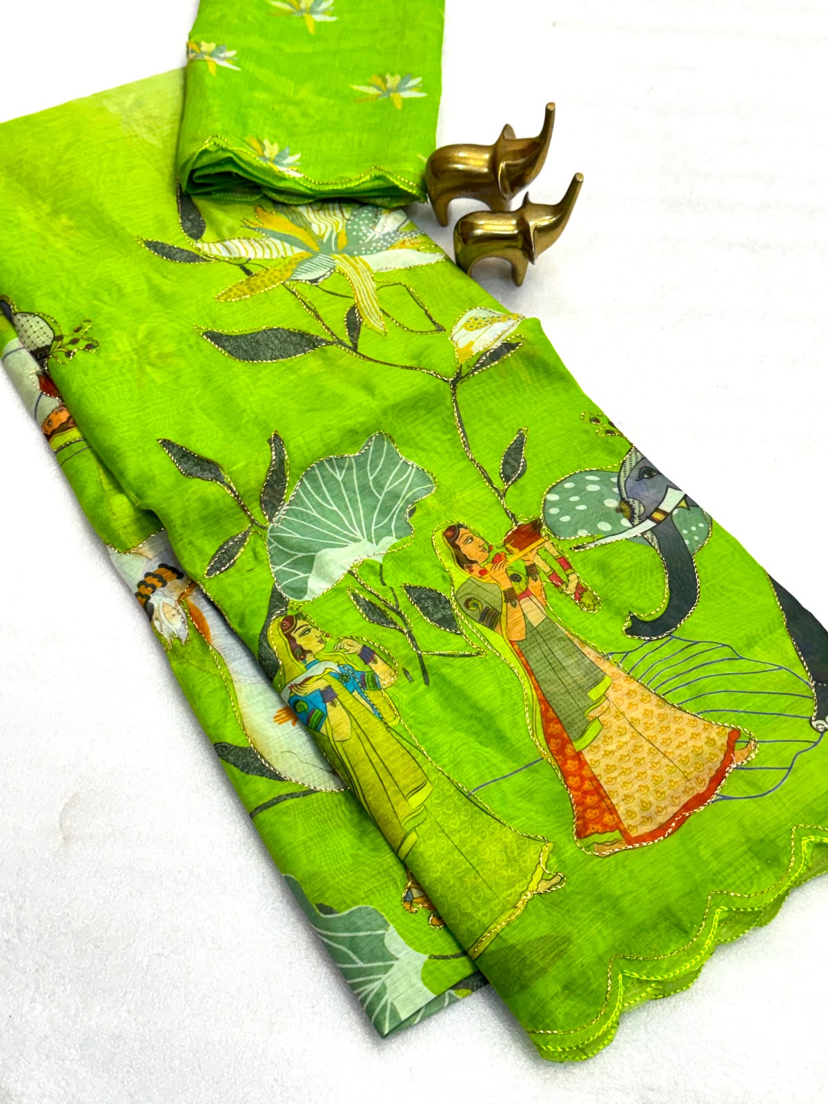 Budget soft Chanderi cotton digital sarees