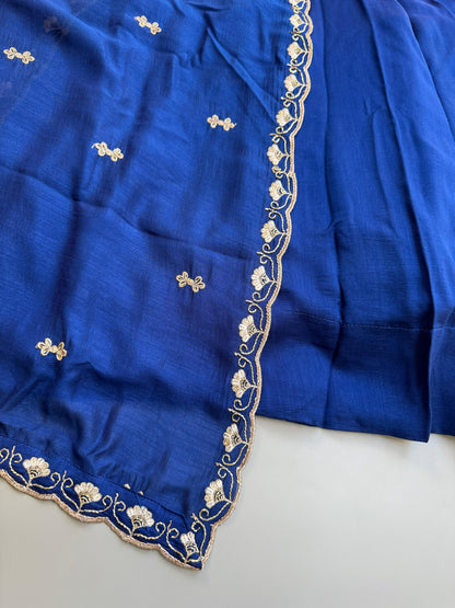 Kashmiri dream blue Designer Lehenga
