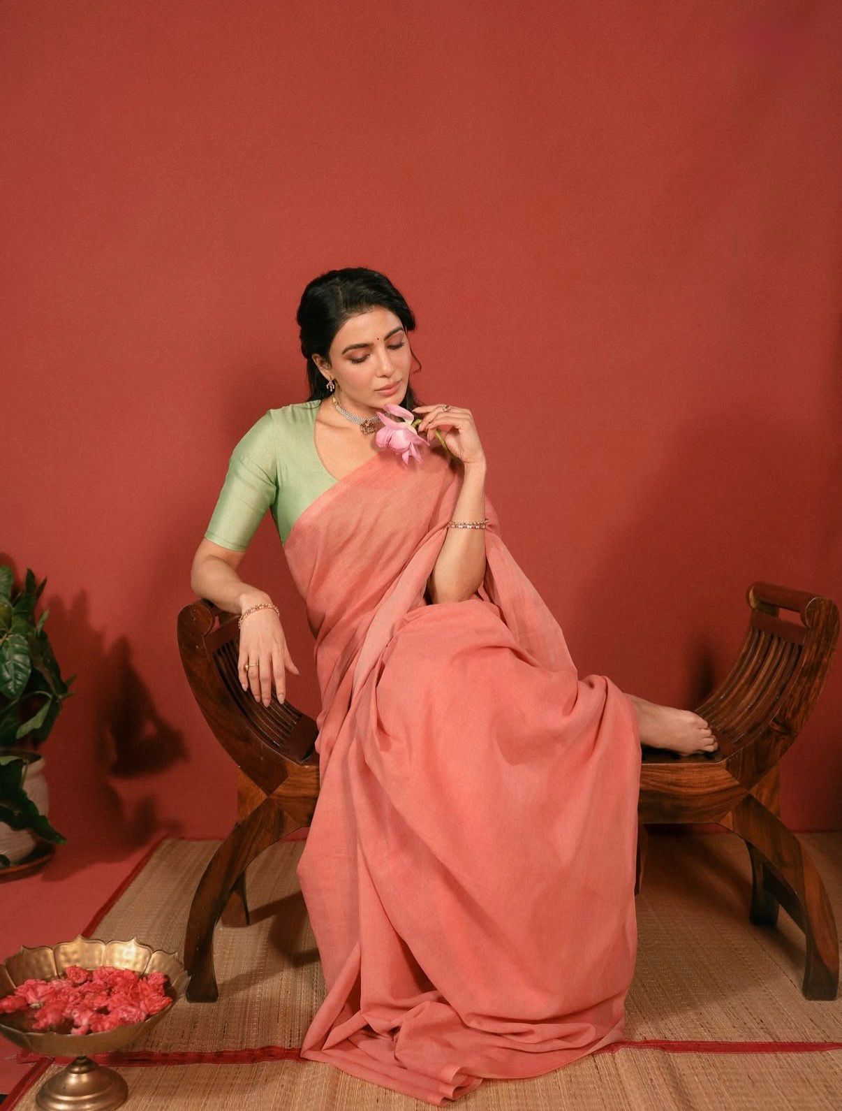 Samantha maa inti bangaram inspired Banarasi soft silk
