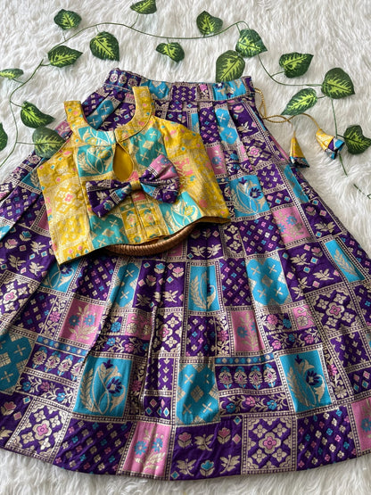 Mini Ethnic Dola silk Cute kids Choli Set