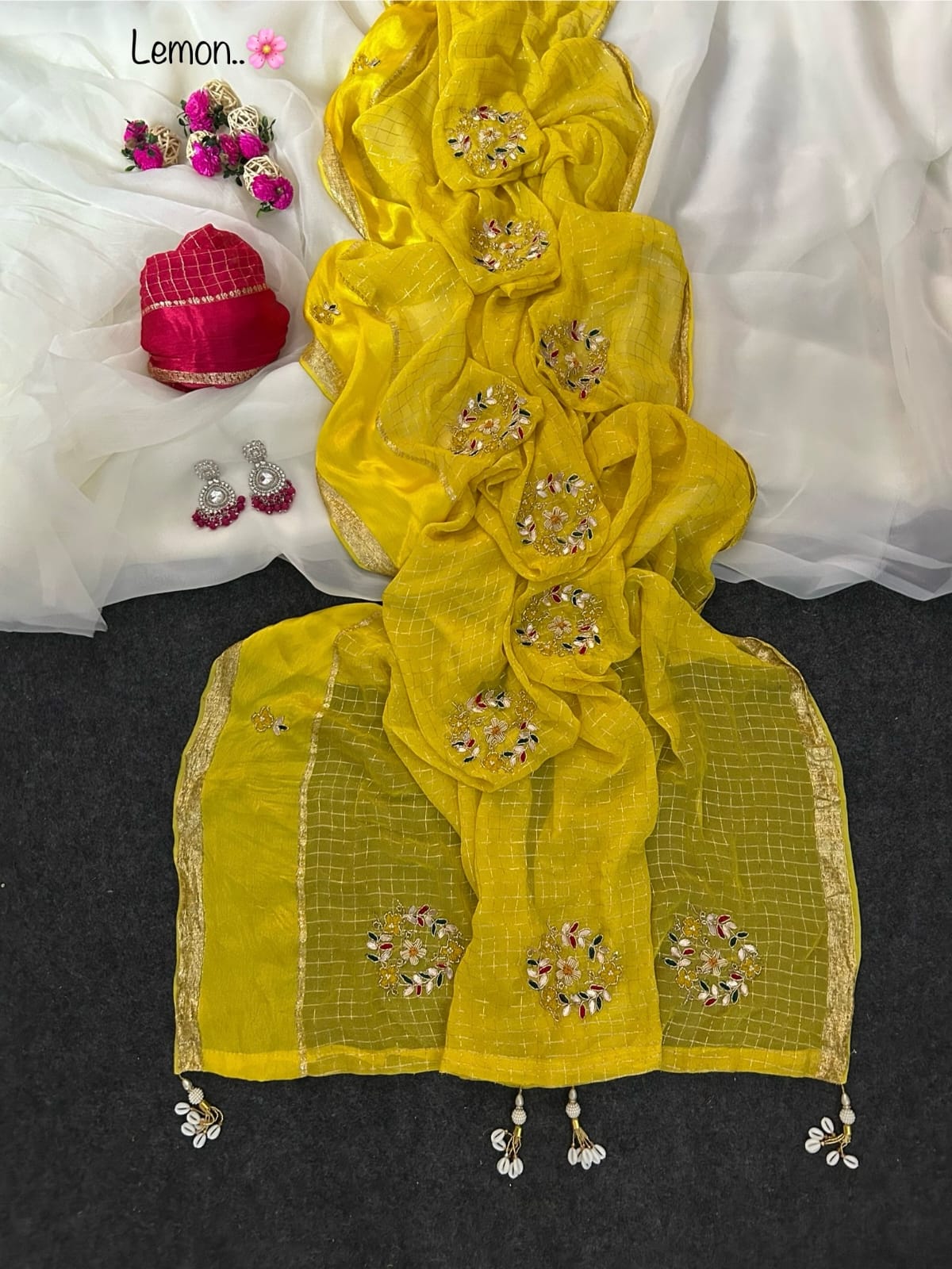 Our Kusum Trendy viscose gota jardoshi  work saree
