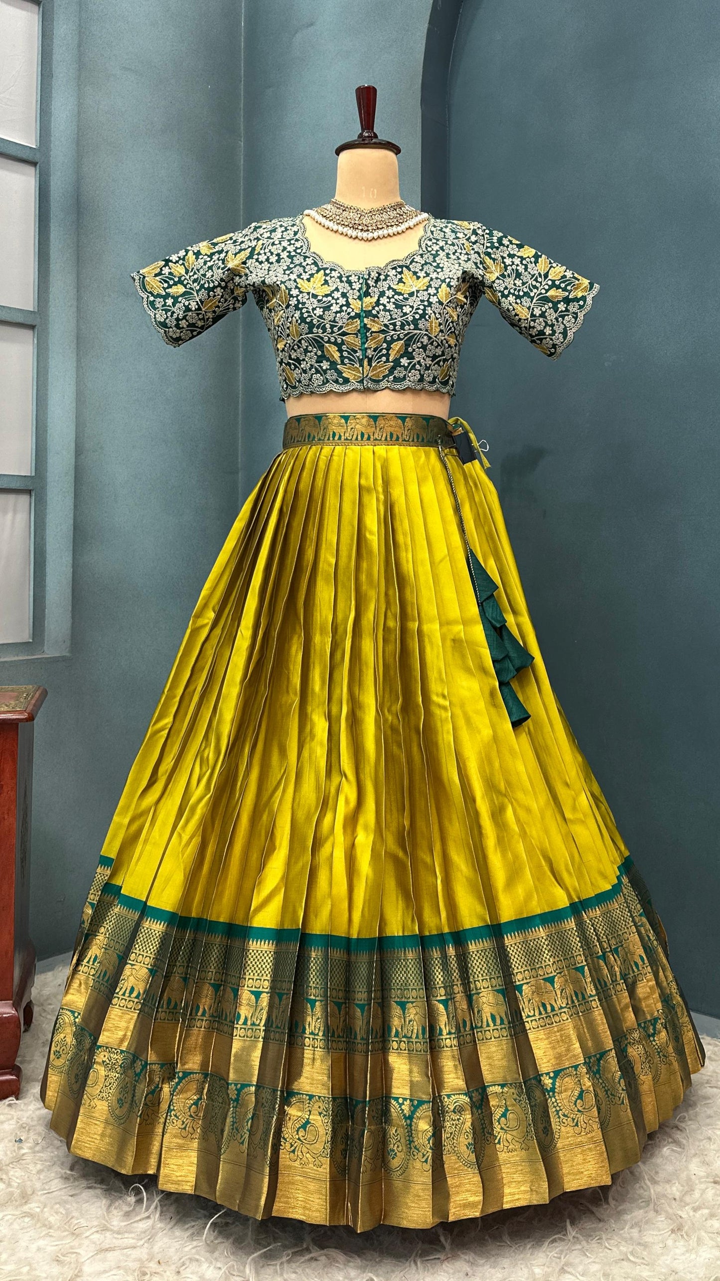 Kanchipattu silk embroidered beautifully lehenga