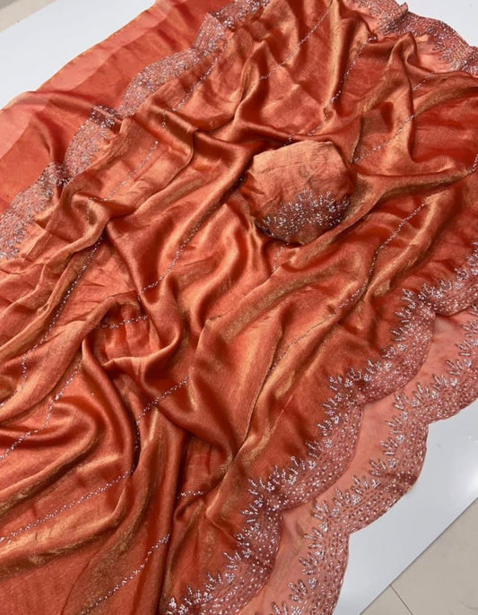 Chiffon work saree