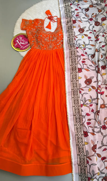 Trending Maggam work soft georgette gowns