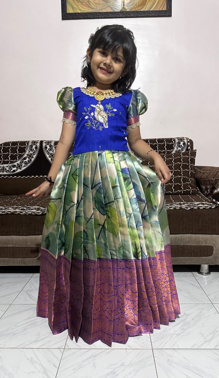 Kids Kanjivaram Silk Festive Gown