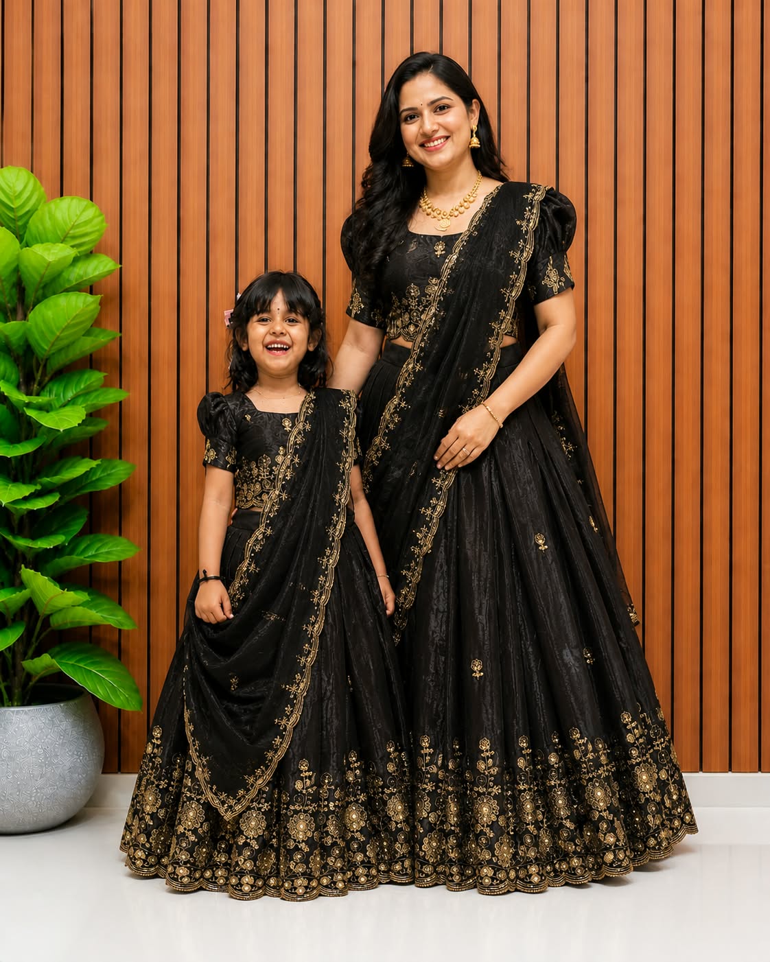 Mom and daughter cafe cute Designer lehenga sets
