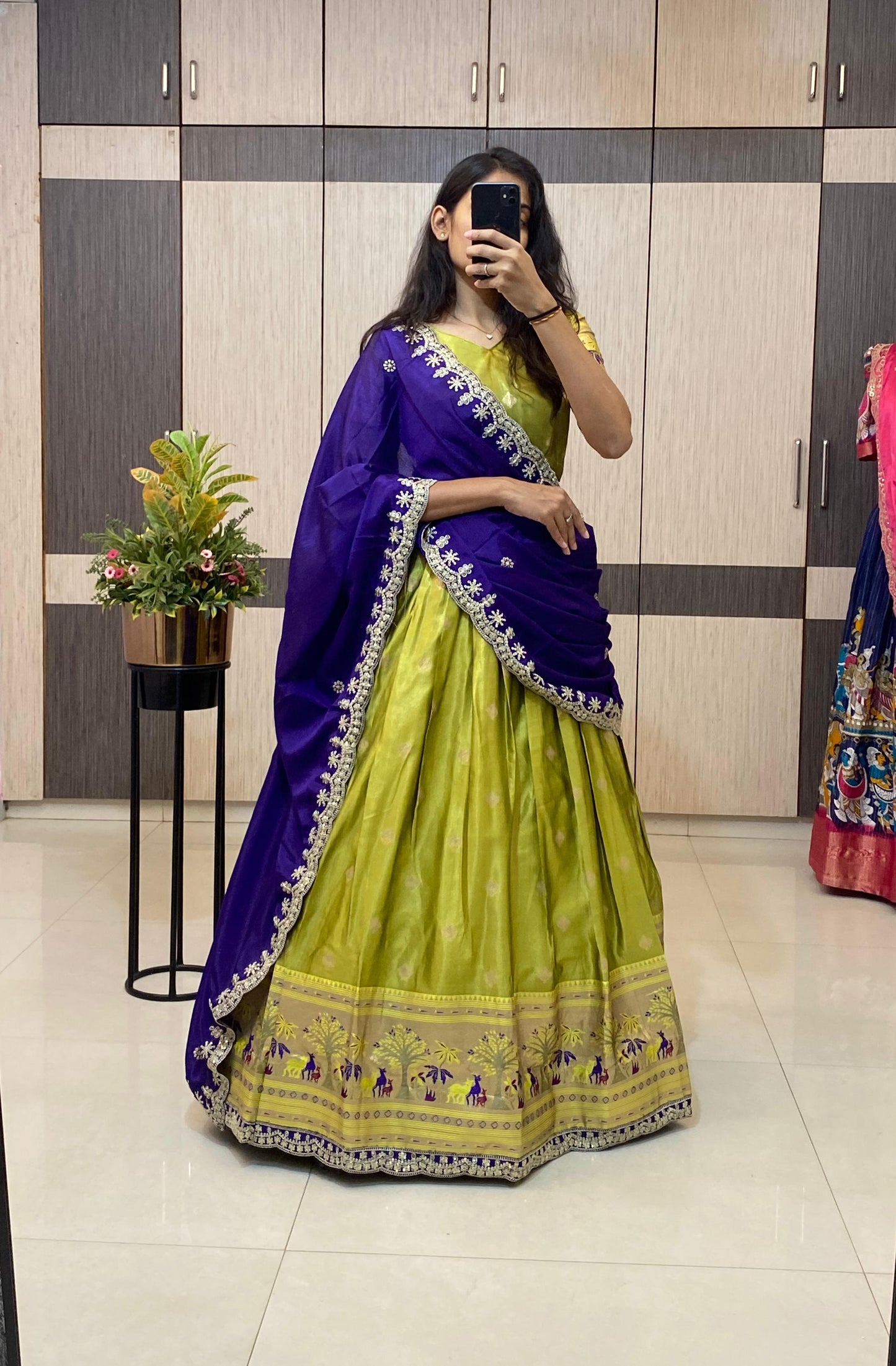 Paithani Lehenga with zari work