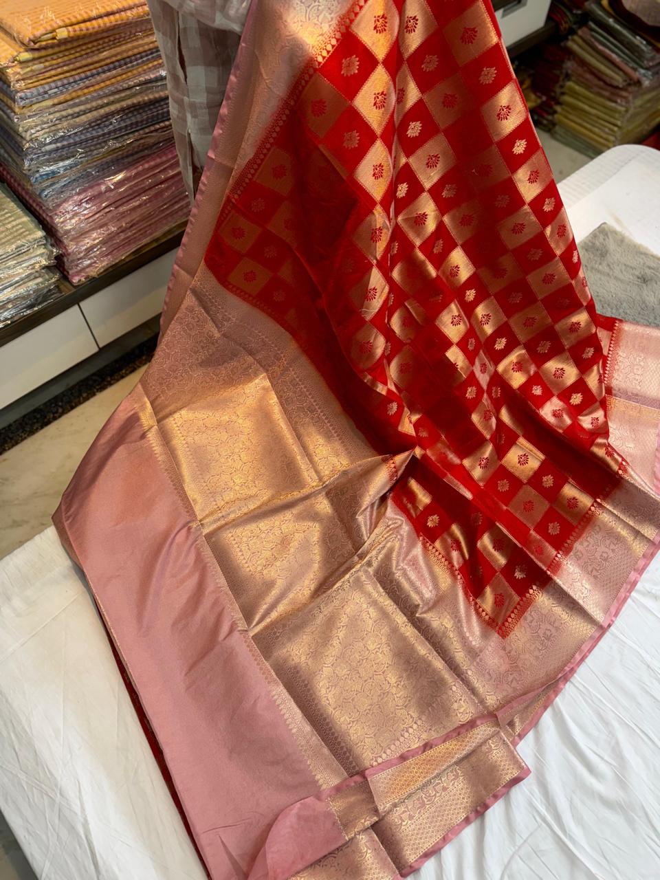 Dupion Pure vintage vibe pattu saree