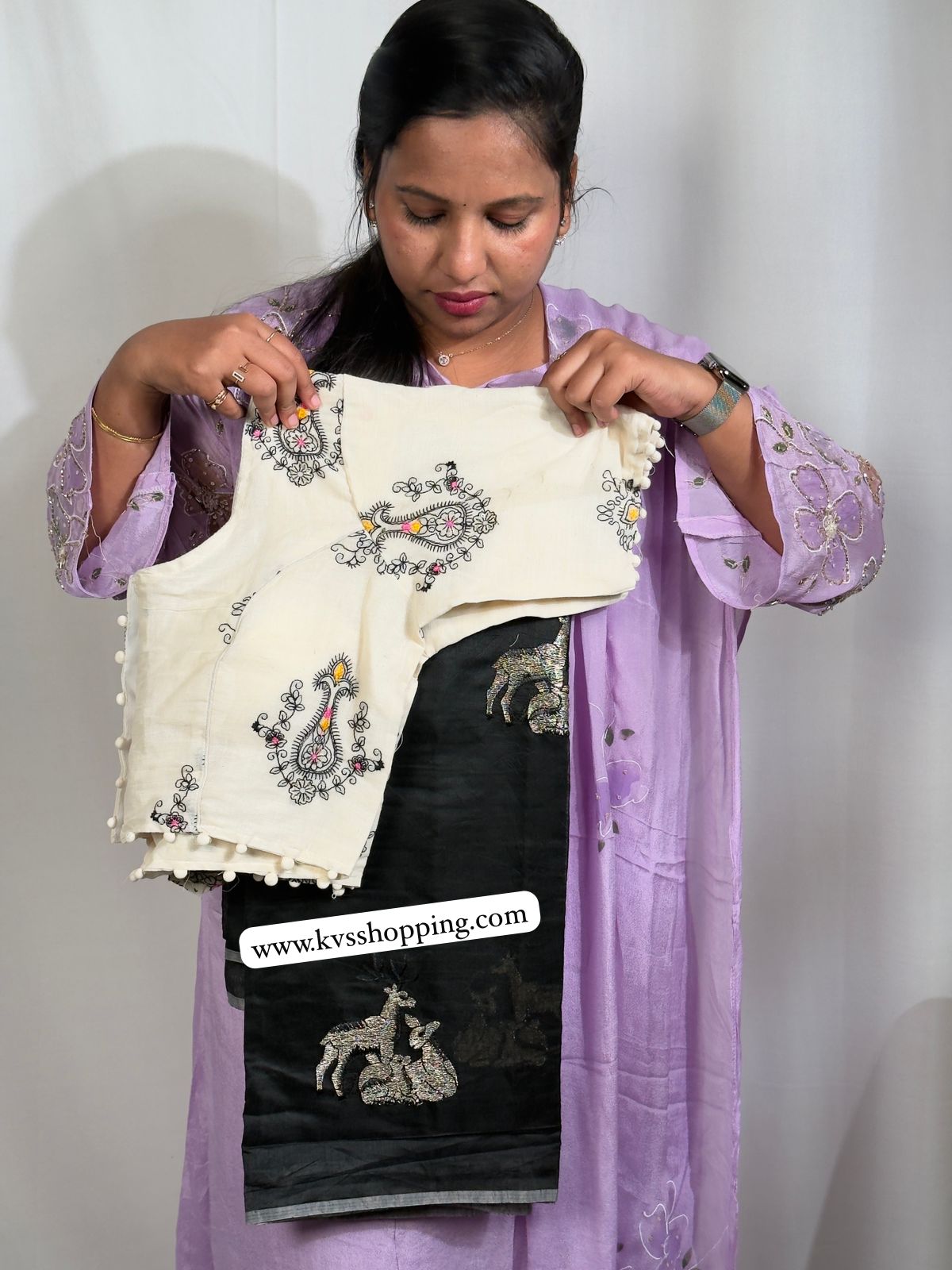 Summer special Chanderi saree with stitched blouses