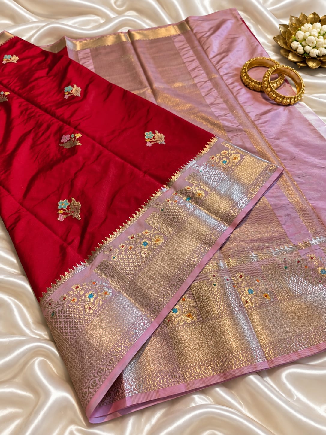 Banarasi katan silk zari butti budget saree