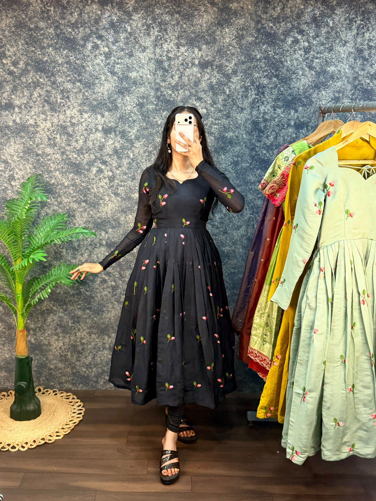 Kalayani Anarkali Mul Chanderi gowns