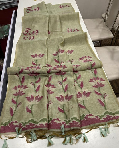 Munga Jamdani  Cotton Classic Resham Budget saree
