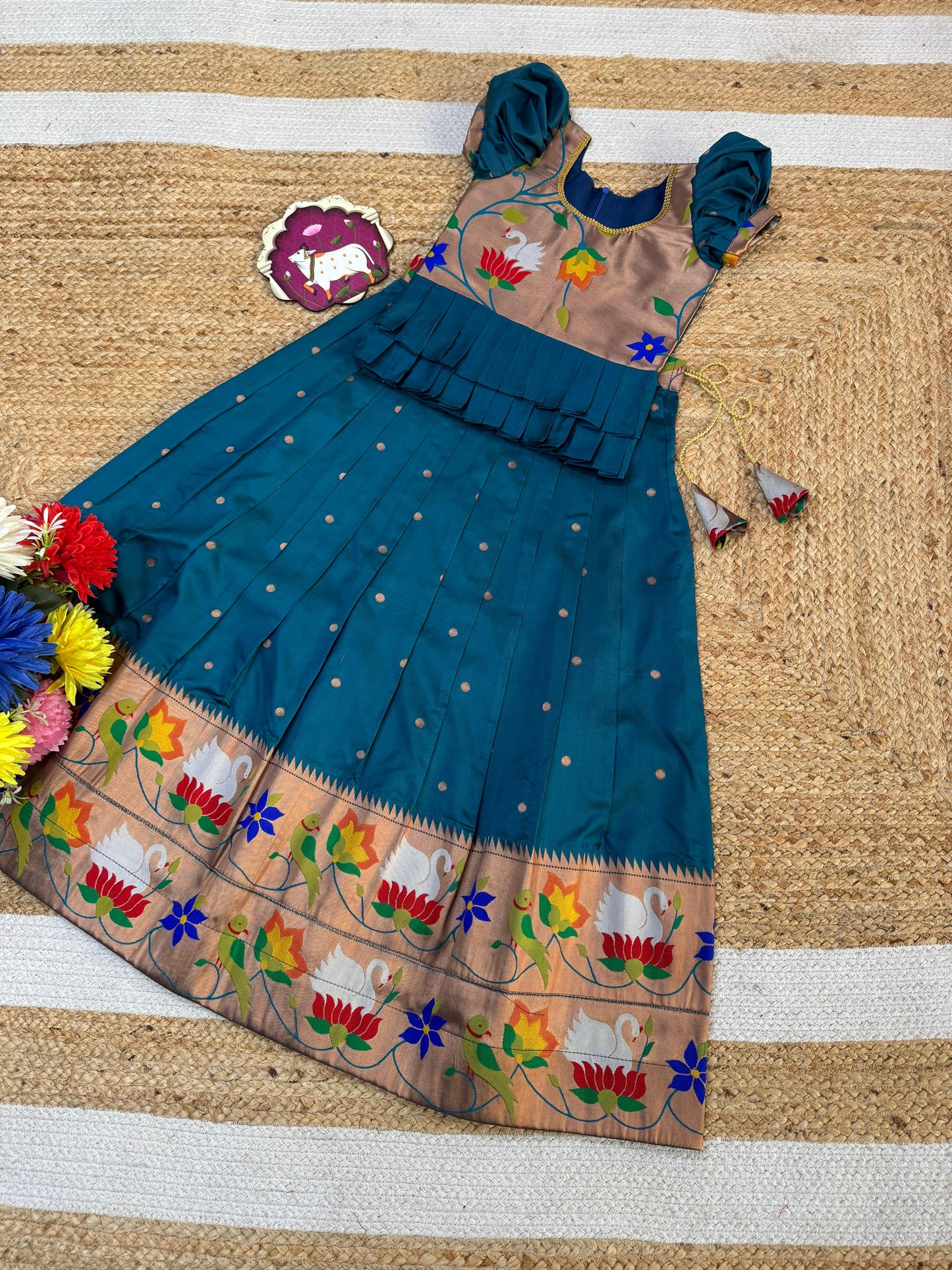 Kids cute paithani temple wear sets