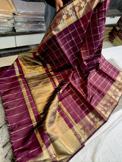 Vintage checks resha budget sarees