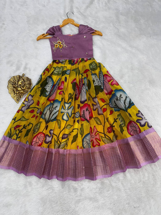 Kids Kalamkari fusion gowns
